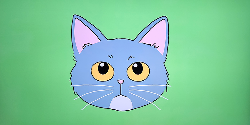desenho de um gato tranquilo - Linguagem corporal do gatos